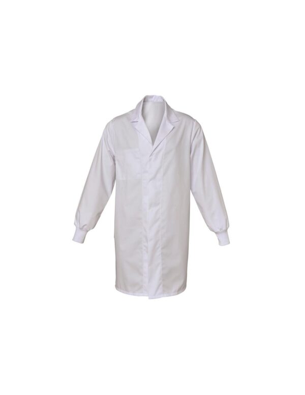 BLOUSE SVEN. PRESSIONS MANCHES LONGUES. UNI POLYESTER / COTON. T0 (36/38) A 6 (60/62) - BLANC