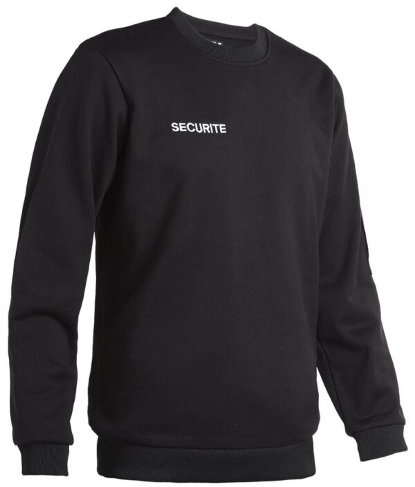 SWEAT VIGILE UNISEXE SECURITE. COTON / POLYESTER, 240 G/M² - TS A 4XL - NOIR
