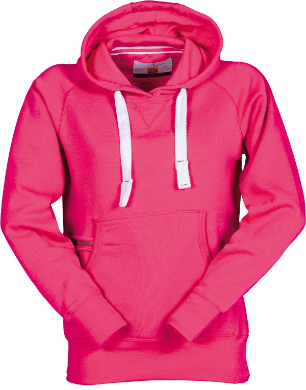 SWEAT FEMME 300 CAPUCHE ATLANTA LADY. 70% COTON / 30% POLYESTER, 300 G/M². TS À L - FUSHIA FLUO