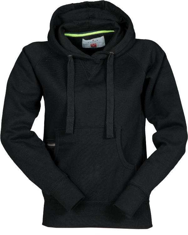 SWEAT FEMME 300 CAPUCHE ATLANTA LADY. 70% COTON / 30% POLYESTER, 300 G/M². TS À XL - NOIR