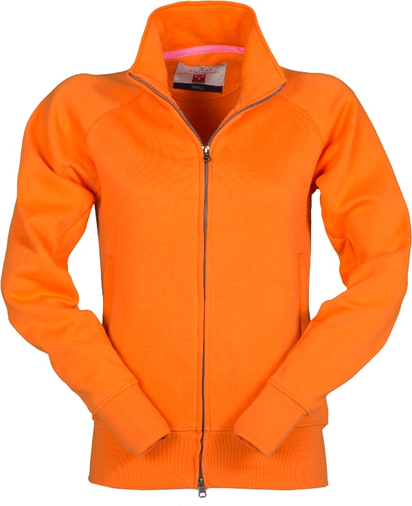 SWEAT FEMME 300 ZIP INTEGRAL. 70% COTON / 30% POLYESTER, 300 G/M². TS À L - ORANGE