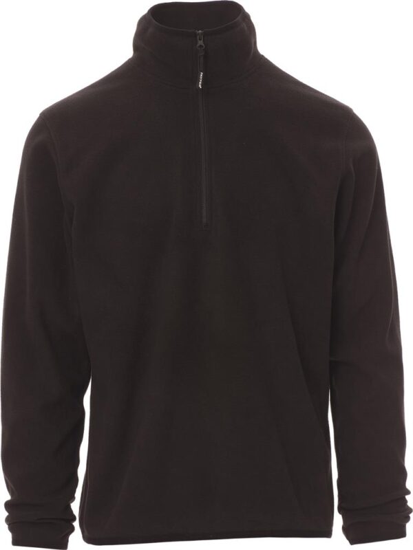 SWEAT MICROPOLAIRE TECH-LINE UNISEXE COL ZIP CHAUD / RESPIRANT. 100% POLYESTER, 180 G/M². TS à 3XL - NOIR