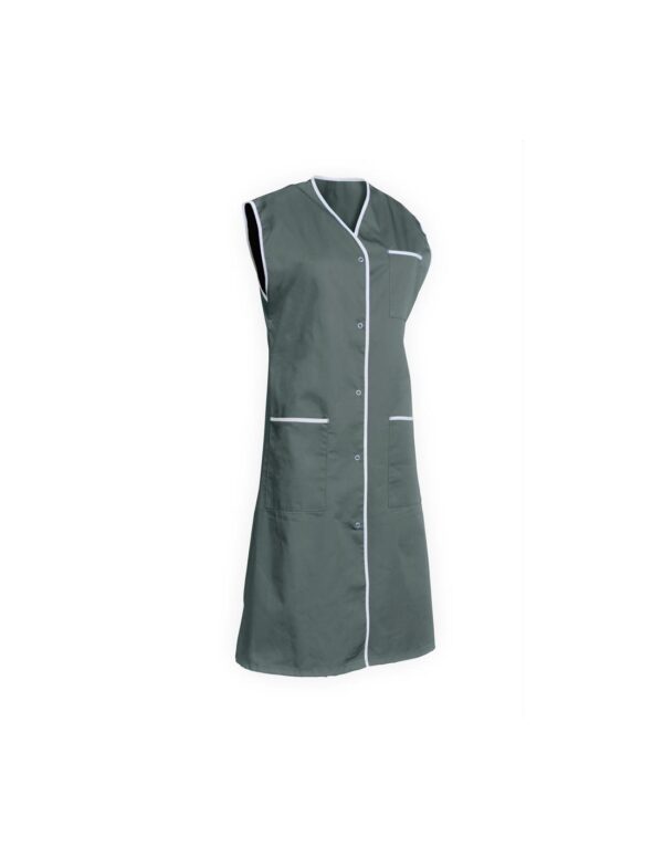 BLOUSE SYLVIANE. PRESSIONS SANS MANCHE. UNI POLYESTER / COTON. T0 (36/38) à 6 (60/62) - GRIS FONCE