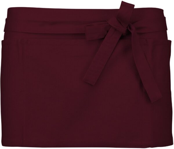 TABLIER COURT BARMAN. UNI COTON. DIMENSIONS H26 X L70 CM. TU - BORDEAUX