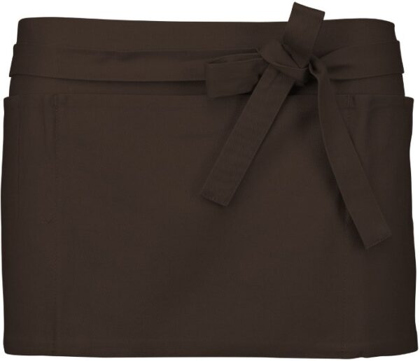 TABLIER COURT BARMAN. UNI COTON. DIMENSIONS H26 X L70 CM. TU - MARRON