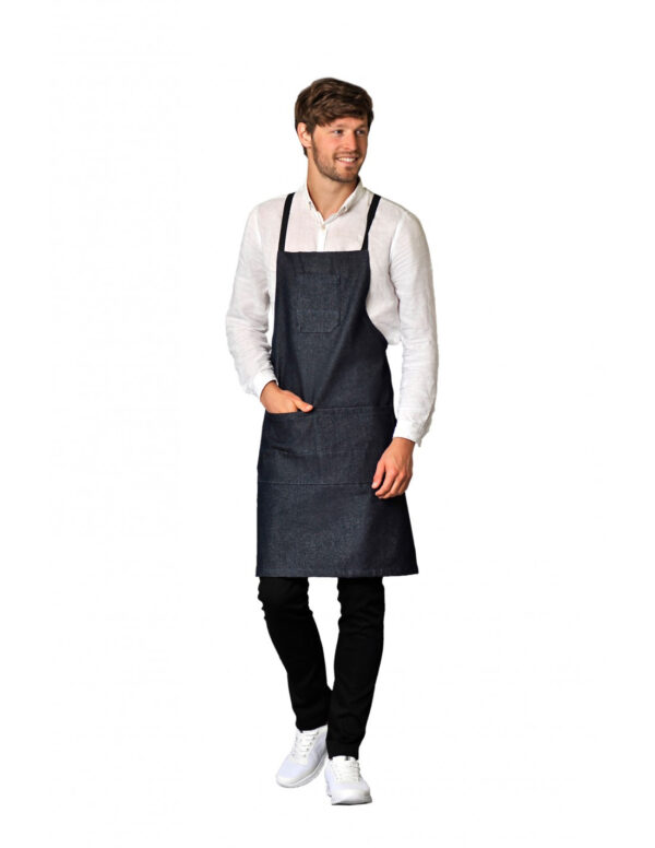 TABLIER BARRY. UNI COTON JEANS. HAUTEUR 58 CM. TU - JEANS