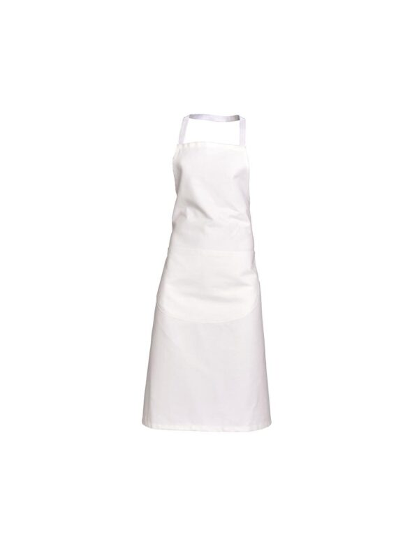 TABLIER VALET AVEC POCHE. UNI COTON. DIMENSION 100 X 100 CM. TU - BLANC