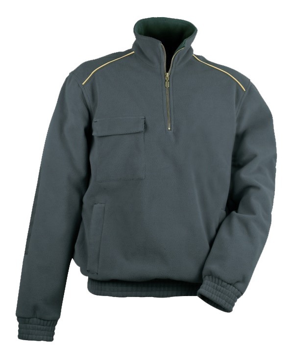SWEAT POLAIRE HYDROFUGE COL ZIP WORKWEAR. 100% POLYESTER 340 G/M² + MEMBRANE COFRATEX. EN ISO 13688. TS À 4XL - GRIS FONCE