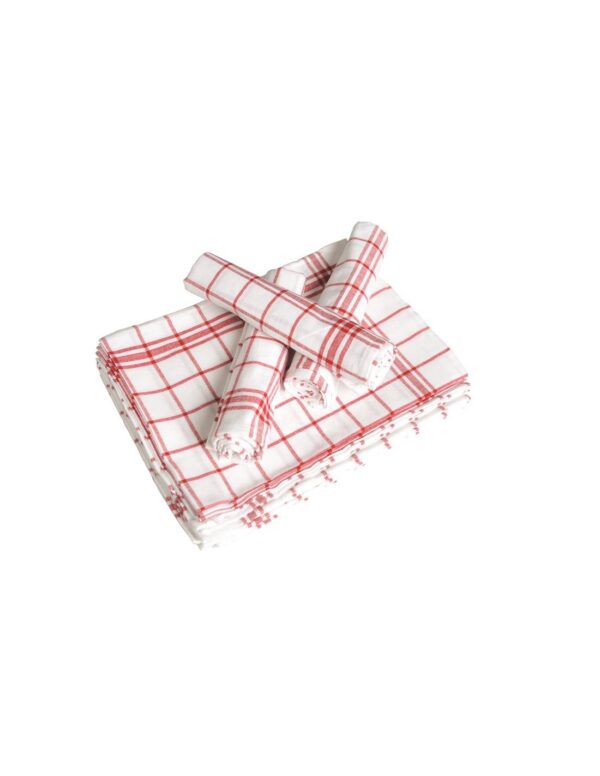 TORCHON A RAYURES. COTON. DIMENSIONS 77 X 50 CM. BLANC. LOT DE 12 UNITES.
