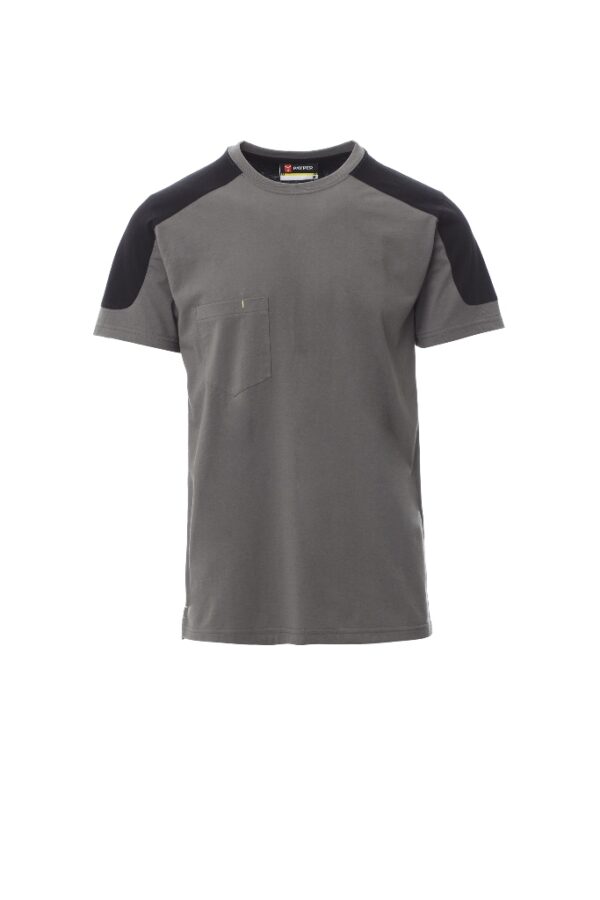 TEE-SHIRT TECH-LINE UNISEXE BICOLORE 165 MANCHES COURTES. COTON / POLYESTER, 165 G/M². TXS A 5XL - GRIS FONCE/NOIR