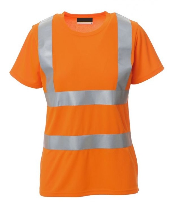 TEE-SHIRT FEMME HAUTE VISIBILITE FLASHVISION MANCHES COURTES. 100% POLYESTER DRYTECH, 150 G/M². EN ISO 13688, EN ISO 471 CL2. TS À XL - ORANGE