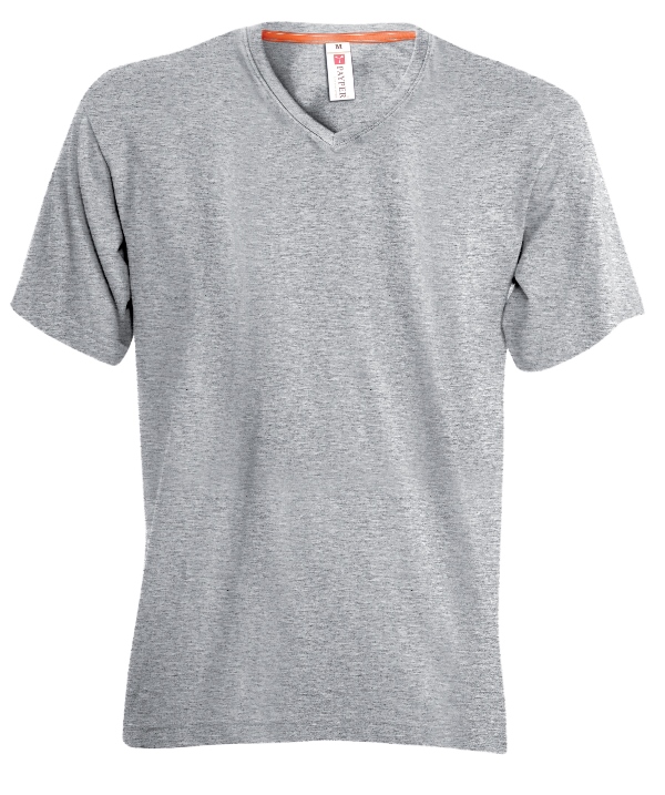 TEE-SHIRT FEMME 150 COL V MANCHES COURTES. 100% COTON, 150 G/M². TS À 3XL - HEATHER GREY