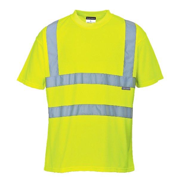 TEE-SHIRT HAUTE VISIBILITE MANCHES COURTES. 100% POLYESTER, 150 G/M². EN 13758-2, EN ISO 13688, EN ISO 471 CL2. TXS À 6XL - JAUNE FLUO