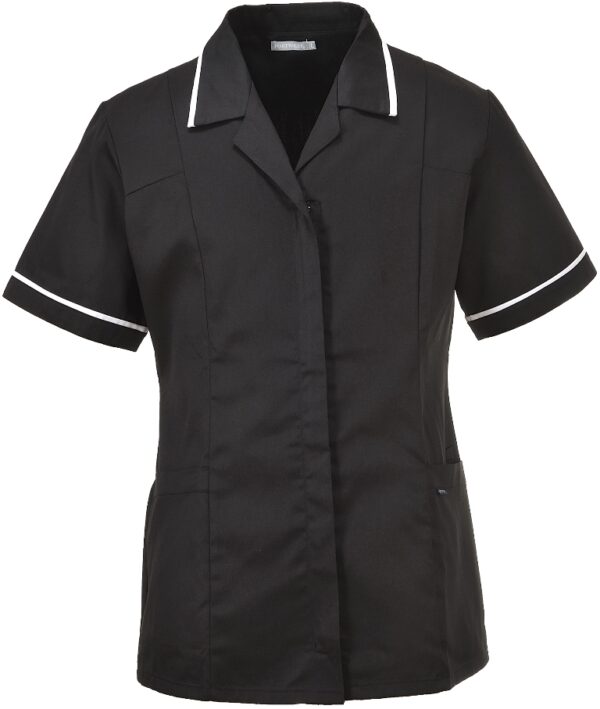 TUNIQUE KYLIE. ZIP MANCHES COURTES. UNI POLESTER / COTON . TS A XXL - NOIR