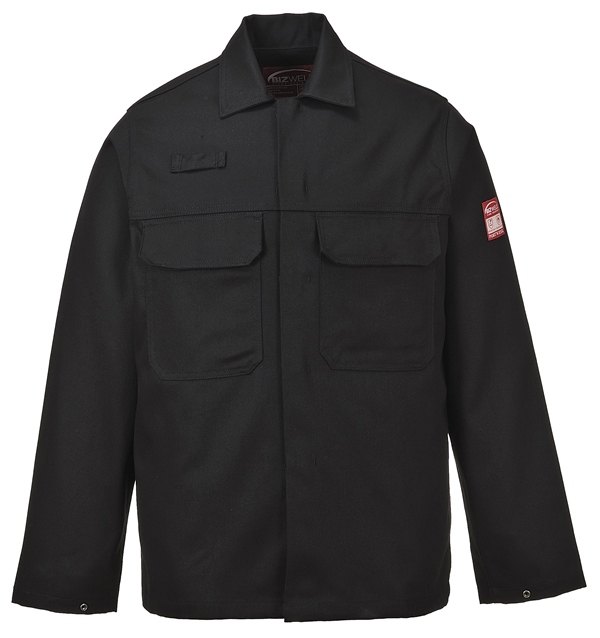 VESTE DE TRAVAIL IGNIFUGEE ANTI-FLAMME SOUDEUR. TS A 3XL - NOIR