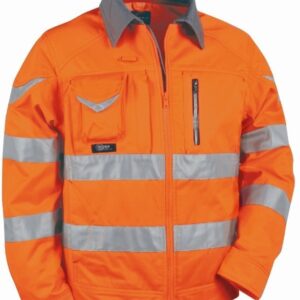 BLOUSON DE TRAVAIL HAUTE VISIBILITE FORCE-LINE. COTON / POLYESTER. EN ISO 13688, EN ISO 20471 CL3. T42 À 62 - ORANGE/GRIS